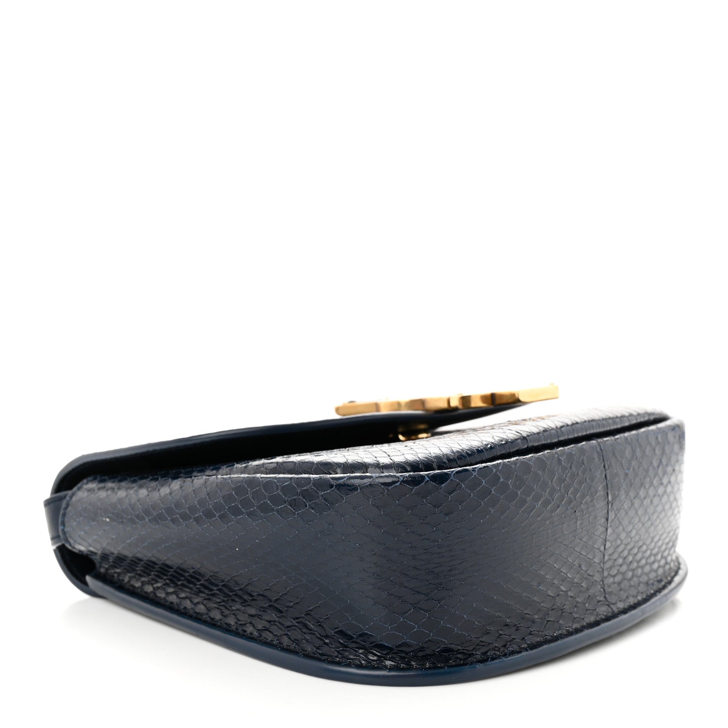 Saint Laurent Snakeskin Small Kaia Satchel Navy 4 of 11