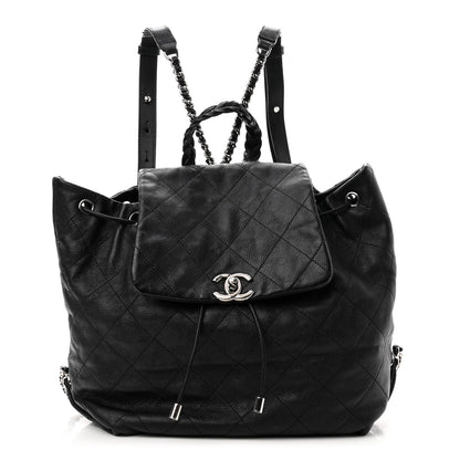 Chanel Grained Calfskin Stitched Braided With Style Backpack Black 1 of 10
