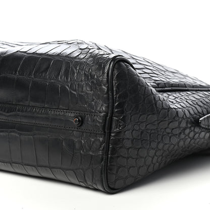 3.1 Phillip Lim Crocodile Embossed Large Ryder Satchel Black 6 of 8