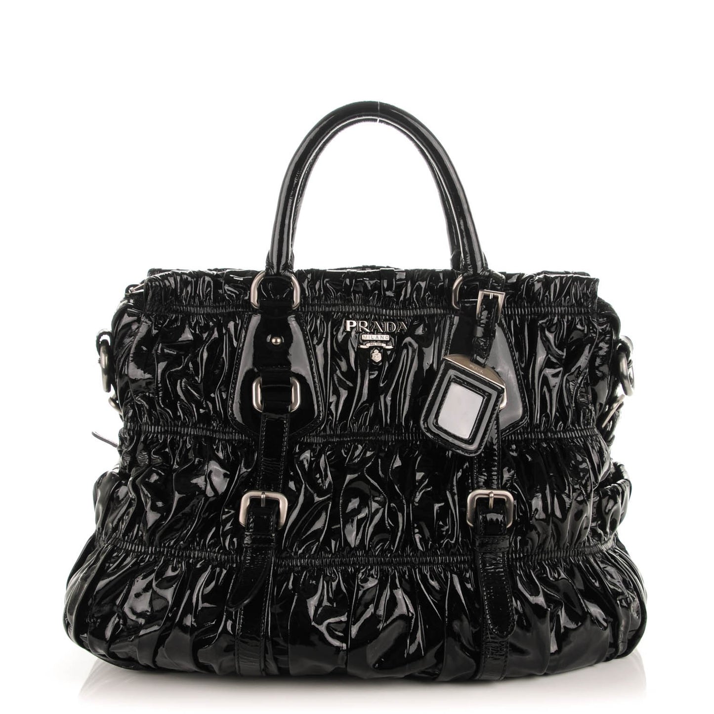 Vernice Gaufre Tote Black