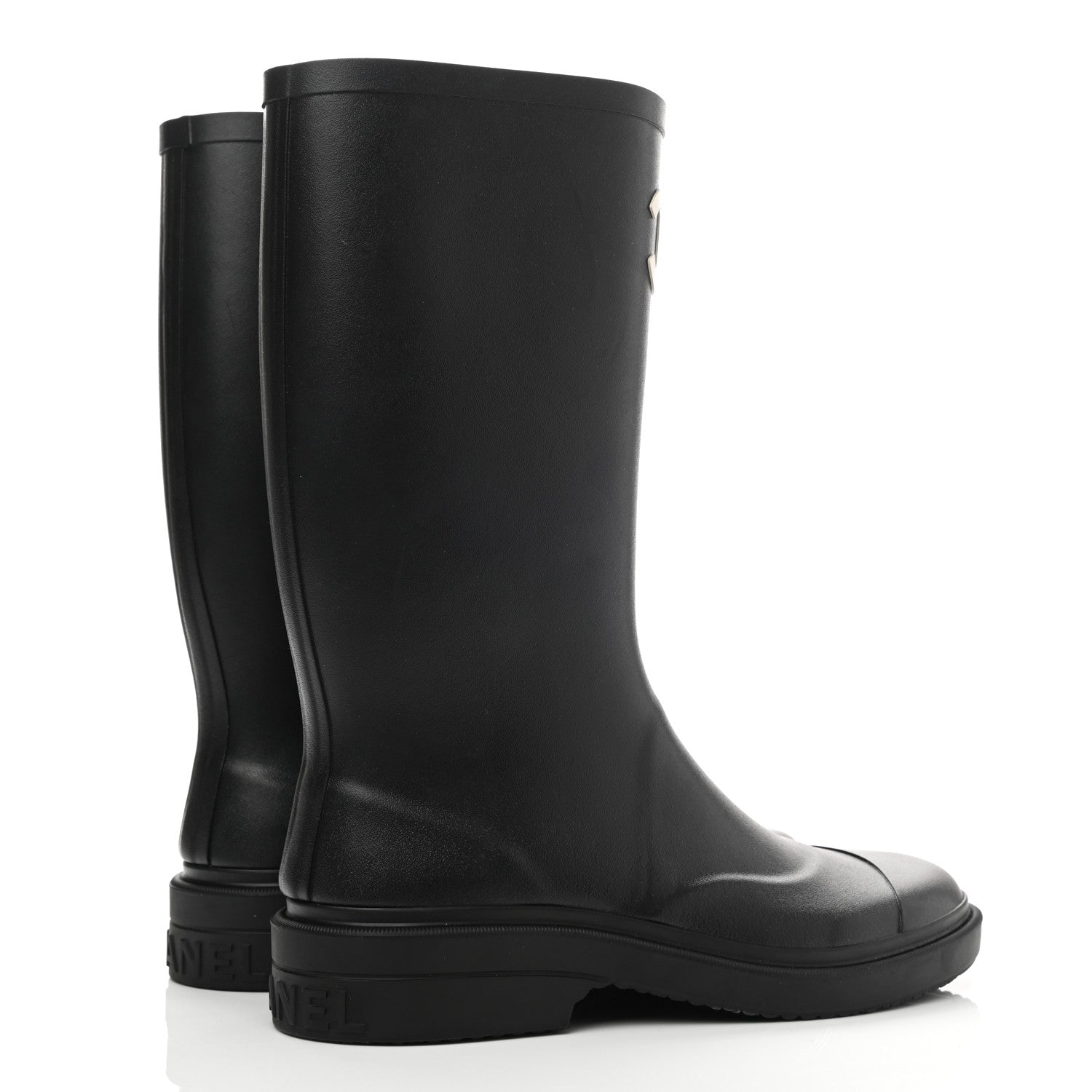 Chanel Caoutchouk CC High Boots 39 Black 4 of 13