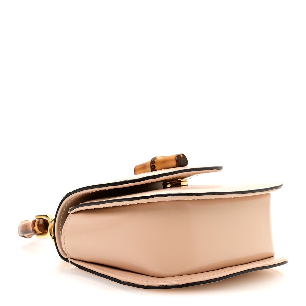 Gucci Calfskin Super Mini Bamboo 1947 Top Handle Chain Bag Light Beige 4 of 10