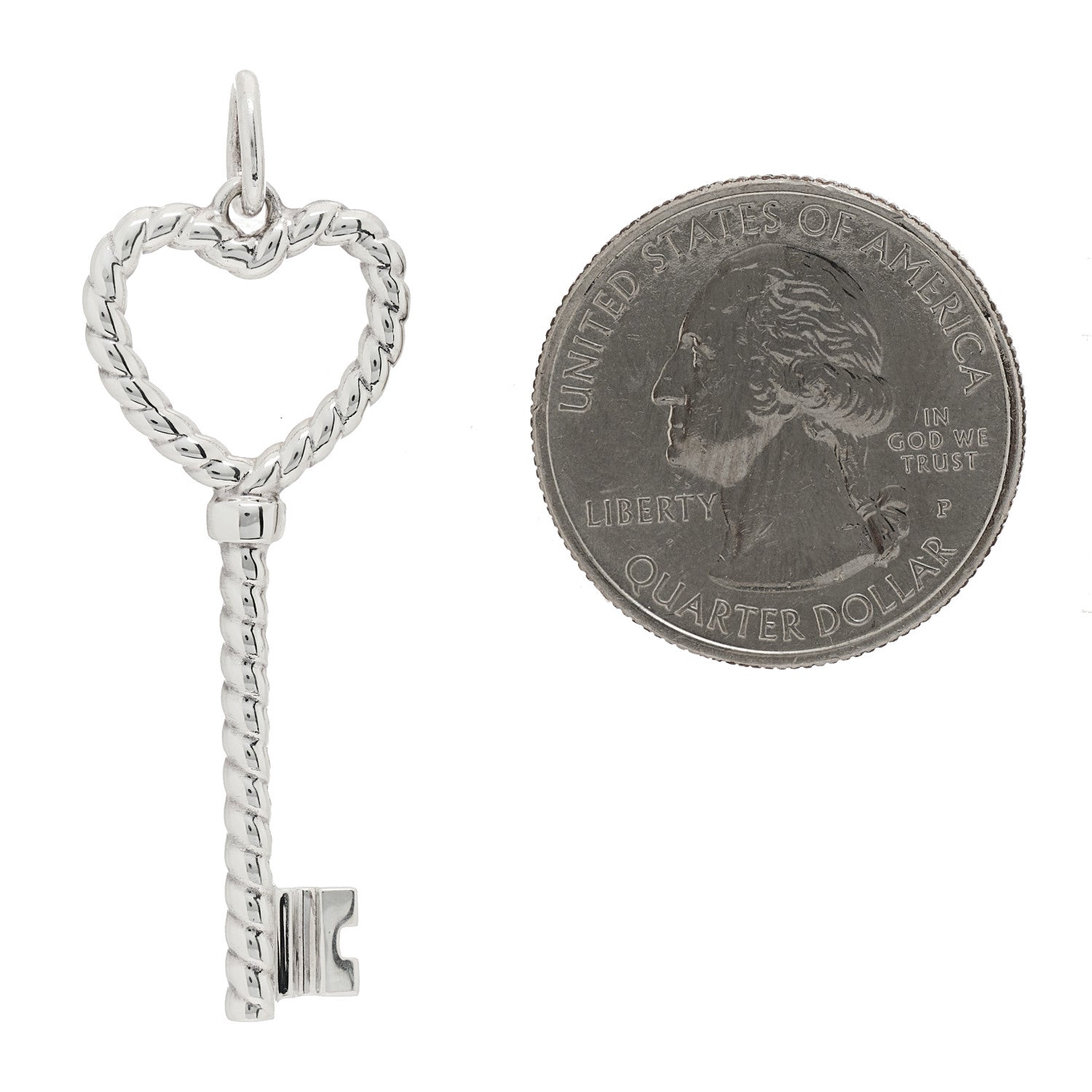 Tiffany Sterling Silver Twist Heart Key Pendant 2 of 4