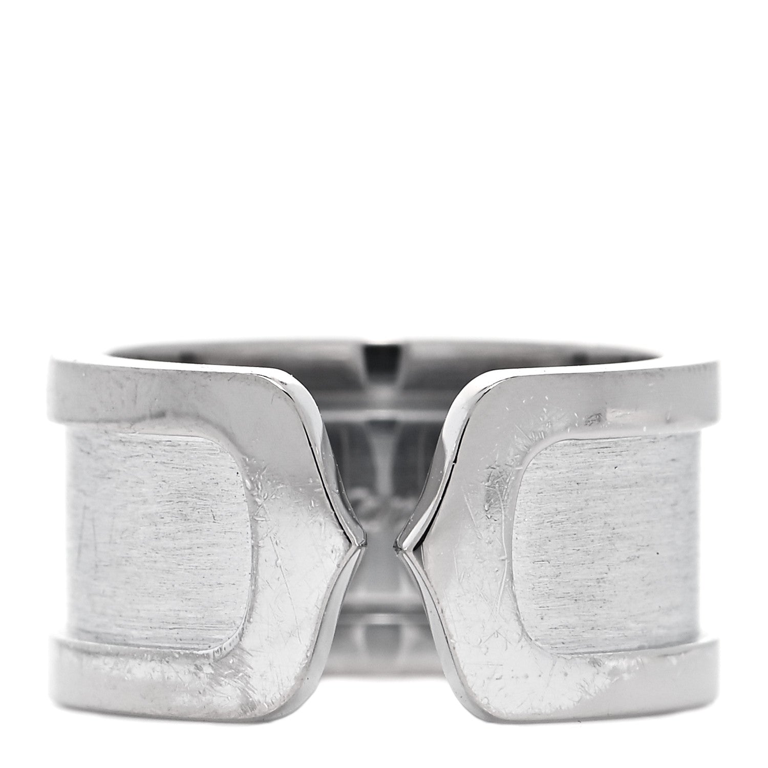 Cartier 18K White Gold 10mm Logo De Cartier Ring 49 4.75 2 of 8