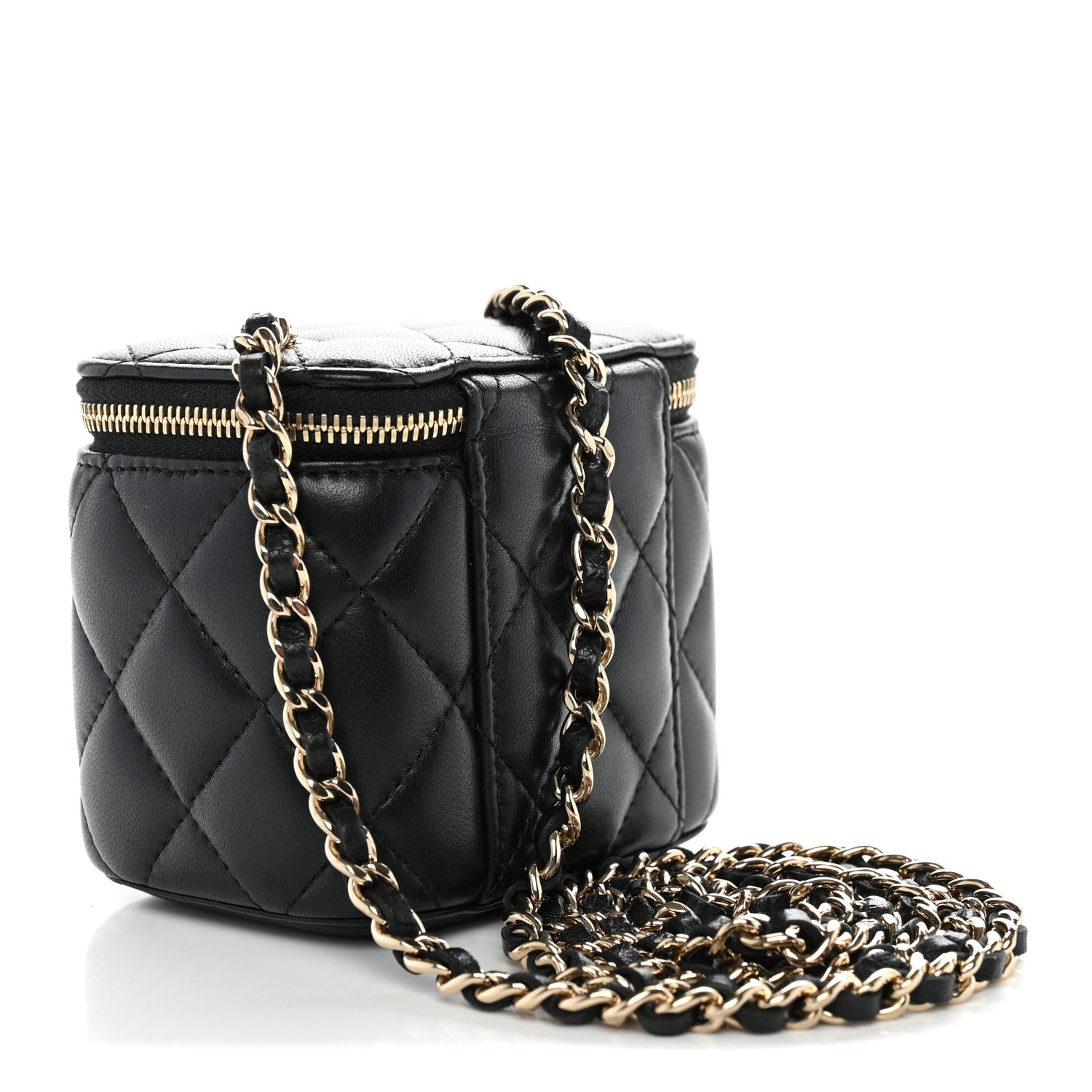 Chanel Lambskin Quilted Mini Vanity Case With Chain Black 3 of 10