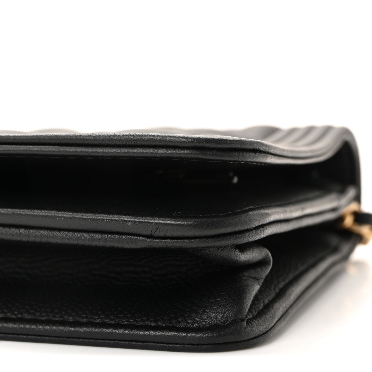 Caviar Quilted Boy Wallet On Chain WOC Black