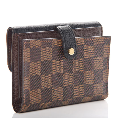 Louis Vuitton Damier Ebene Normandy Compact Wallet Black 3 of 9