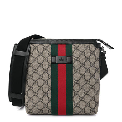 Gucci GG Supreme Monogram Web Messenger Bag Black 1 of 7