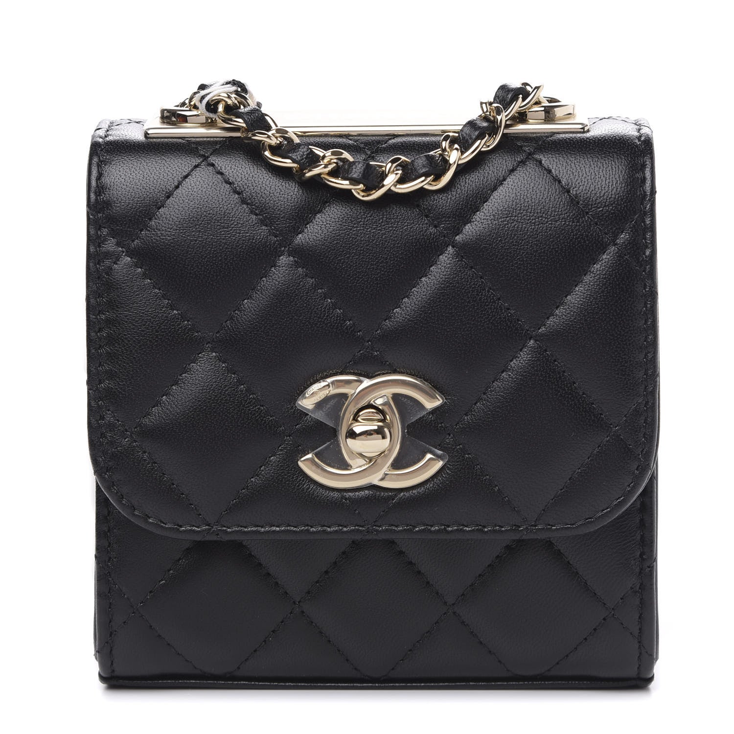 Chanel Lambskin Quilted Mini Trendy CC Chain Wallet Black 1 of 9