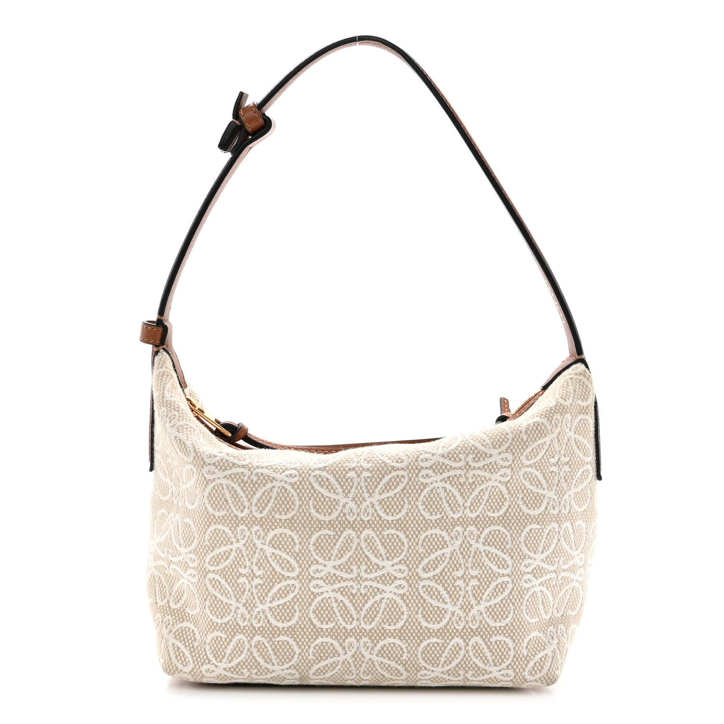 Jacquard Anagram Calfskin Small Cubi Bag Ecru Tan