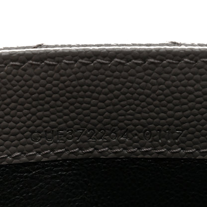 Saint Laurent Grain De Poudre Matelasse Chevron Monogram Flap Wallet Fog 8 of 9