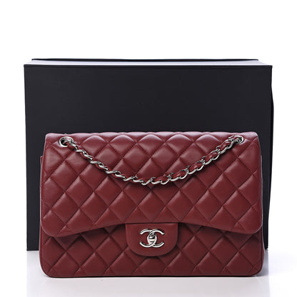 Chanel Lambskin Quilted Jumbo Double Flap Burgundy 13 of 13