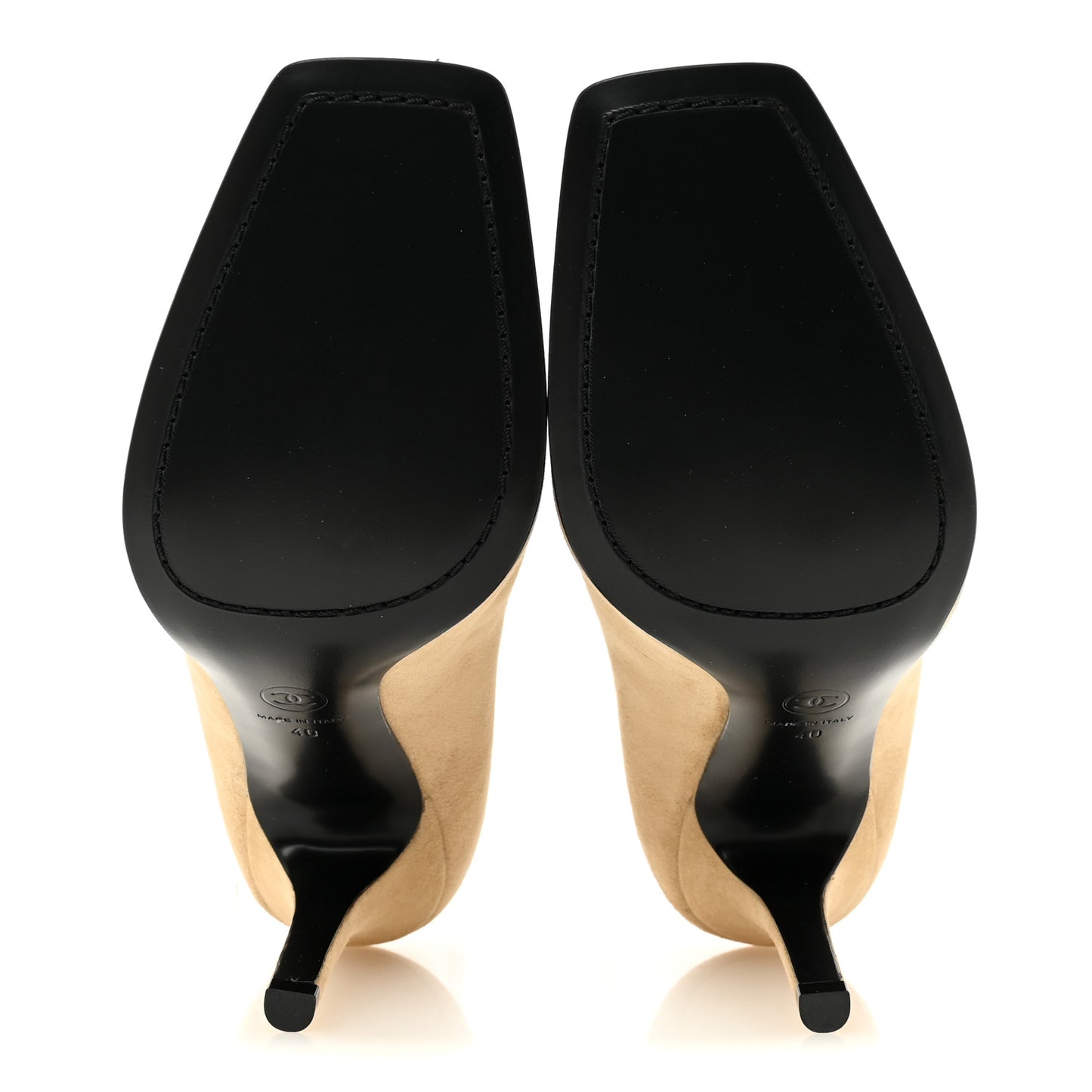 Suede Patent Calfskin Pumps 40 Beige Black