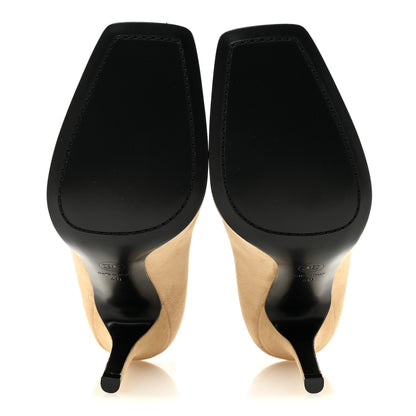 Chanel Suede Patent Calfskin Pumps 40 Beige Black 6 of 11