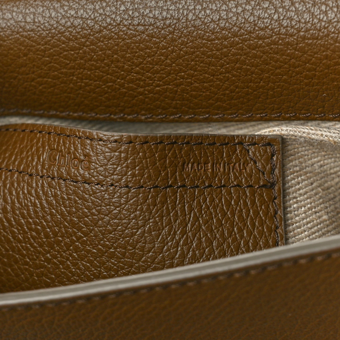 Grained Calfskin Small Marcie Saddle Bag Dark Khaki