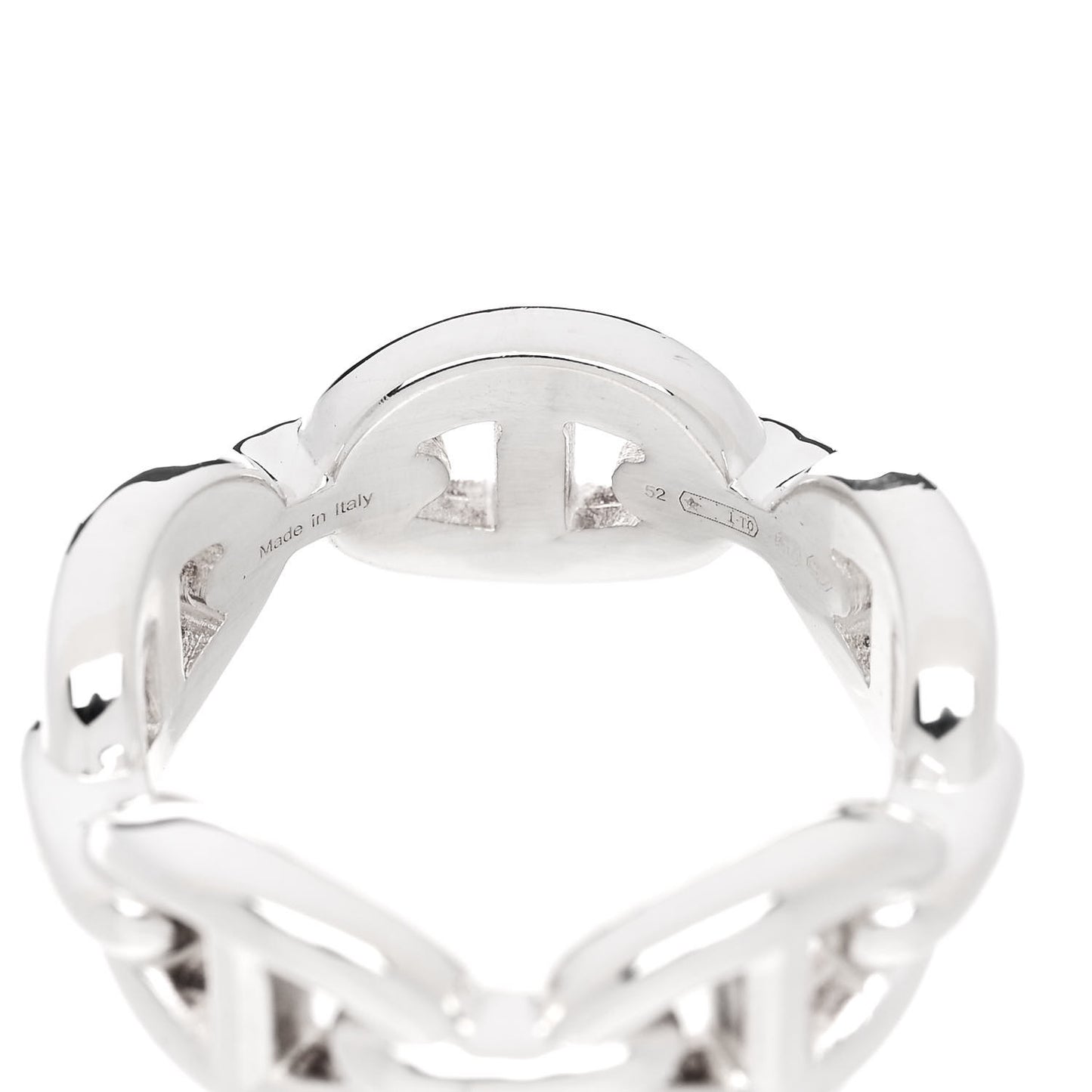 Sterling Silver PM Chaine d'Ancre Enchainee Band Ring 52 6