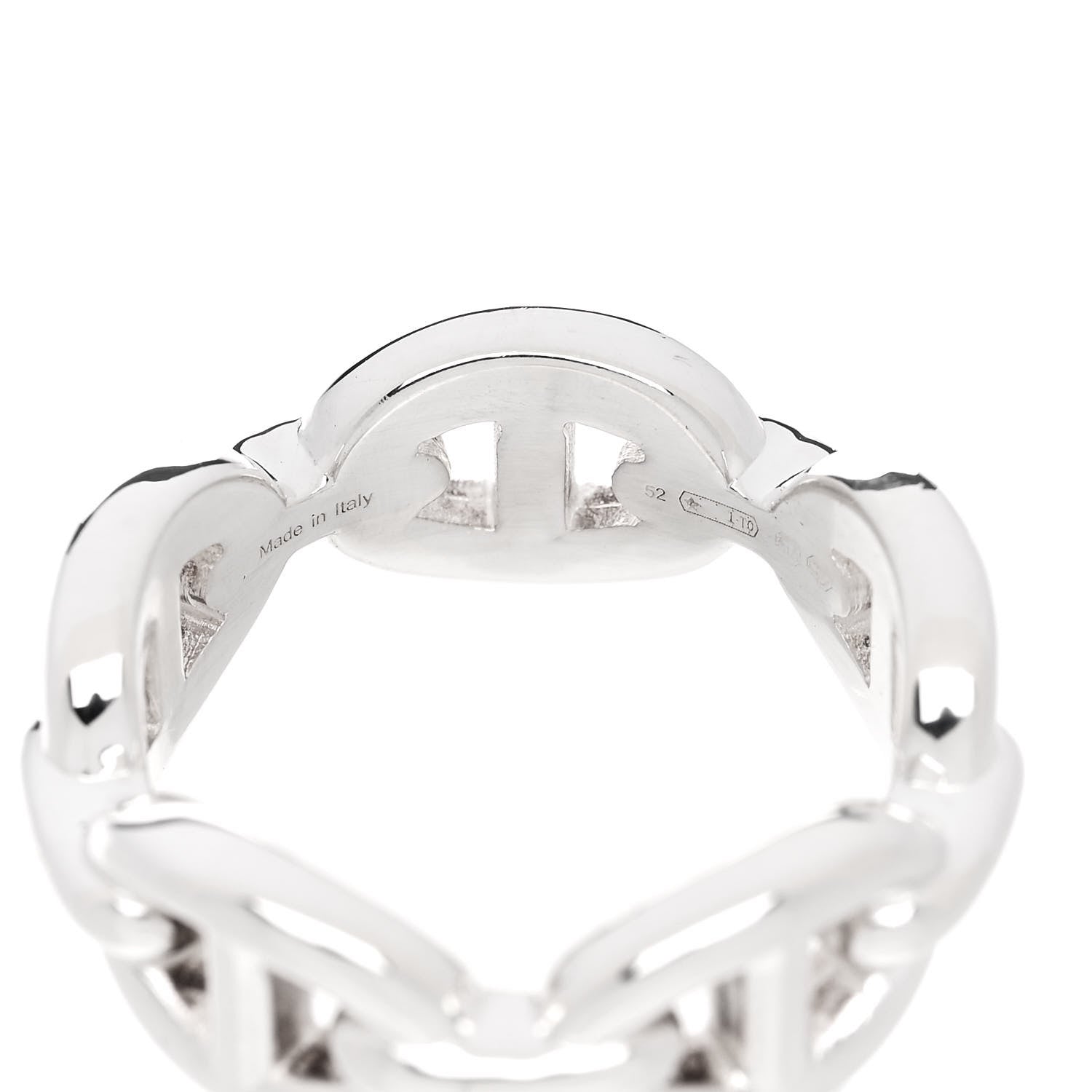 Hermes Sterling Silver PM Chaine d'Ancre Enchainee Band Ring 52 6 5 of 7