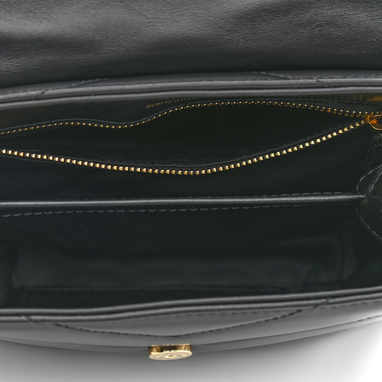 Calfskin Y Quilted Monogram Toy Loulou Crossbody Bag Black