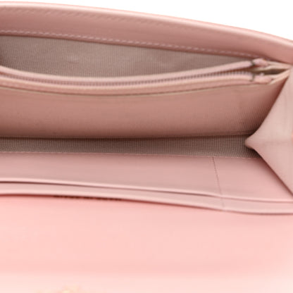 Chanel Caviar Quilted Crystal CC Large Gusset Flap Wallet Pink 5 of 9