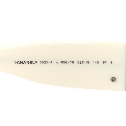 Chanel Acetate Polarized Rectangle Sunglasses 5525-A Black White 5 of 7