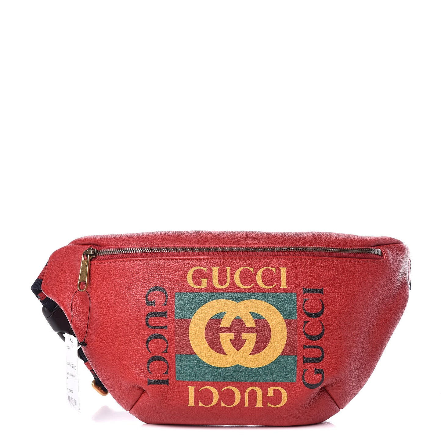 Grained Calfskin Logo Belt Bag Hibiscus Red