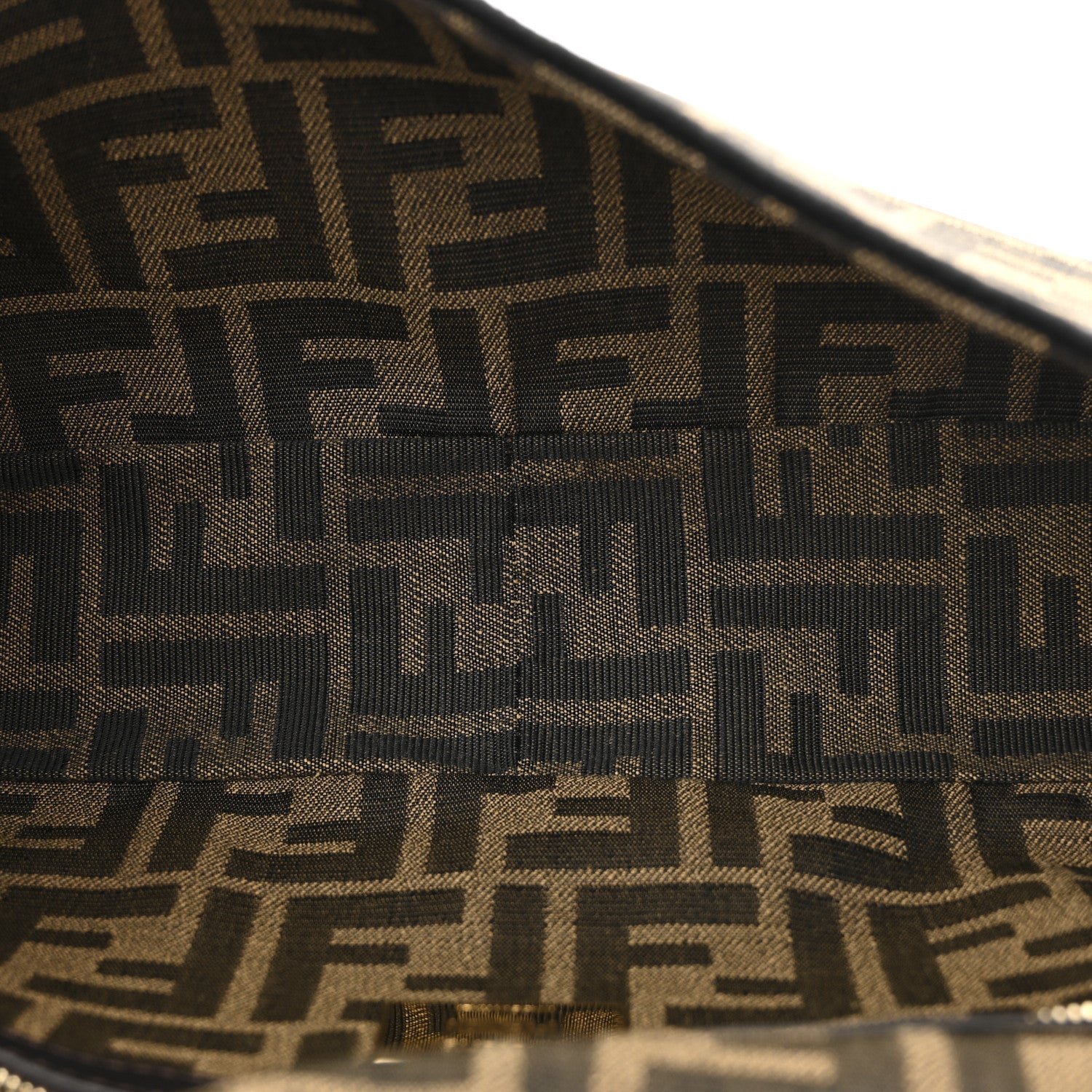 Fendi Fabric Jacquard FF 1974 Medium Baguette Tobacco Moro Black 5 of 11