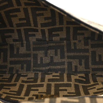 Fendi Fabric Jacquard FF 1974 Medium Baguette Tobacco Moro Black 5 of 11