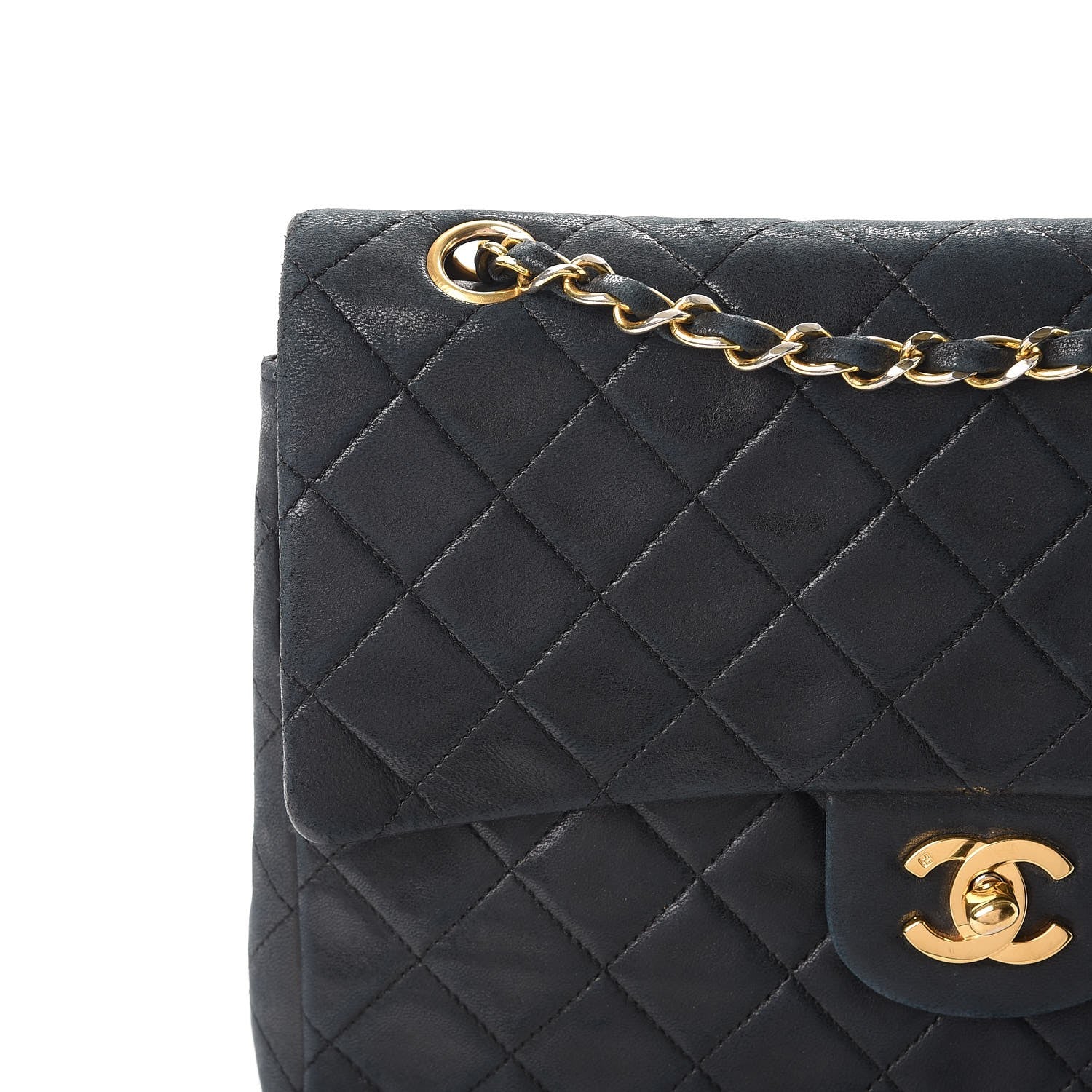 Chanel Lambskin Quilted Medium Double Flap Black 10 of 20