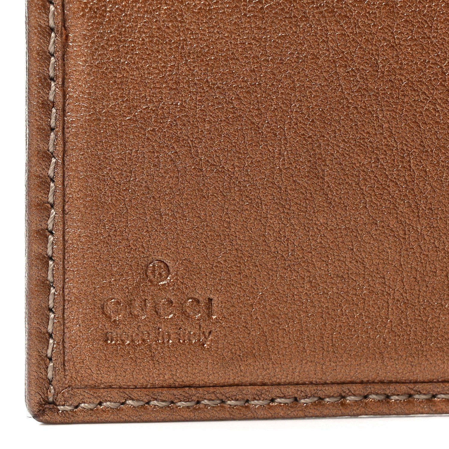 Gucci Metallic Calfskin Monogram Lovely Heart French Flap Wallet Bronze 6 of 7