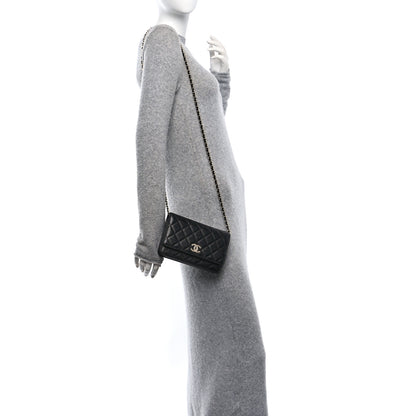 Chanel Caviar Quilted Chain CC Wallet On Chain WOC Black 2 of 11