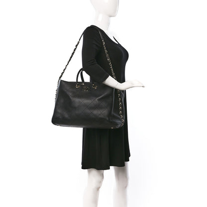 Chanel Bullskin Stitched Large Shopping Bag Black 2 of 17