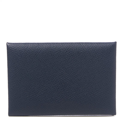 Hermes Epsom Calvi Card Case Bleu Nuit 1 of 7
