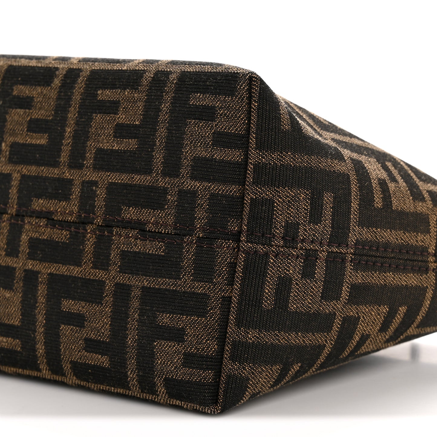 Fabric Jacquard Vitello Grace FF 1974 Mini Roll Tote Tobacco Moro Ebano