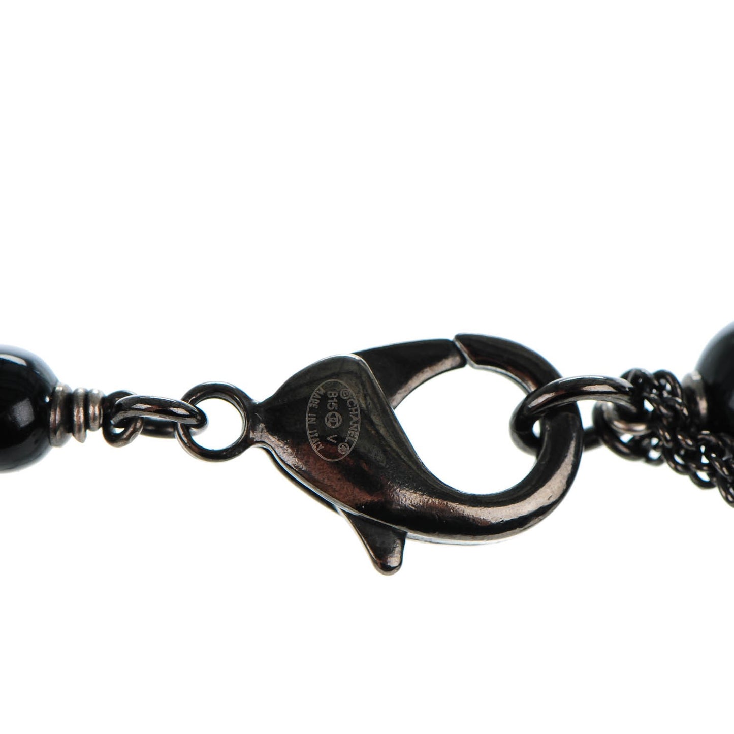 Crystal CC Beaded Long Necklace Black
