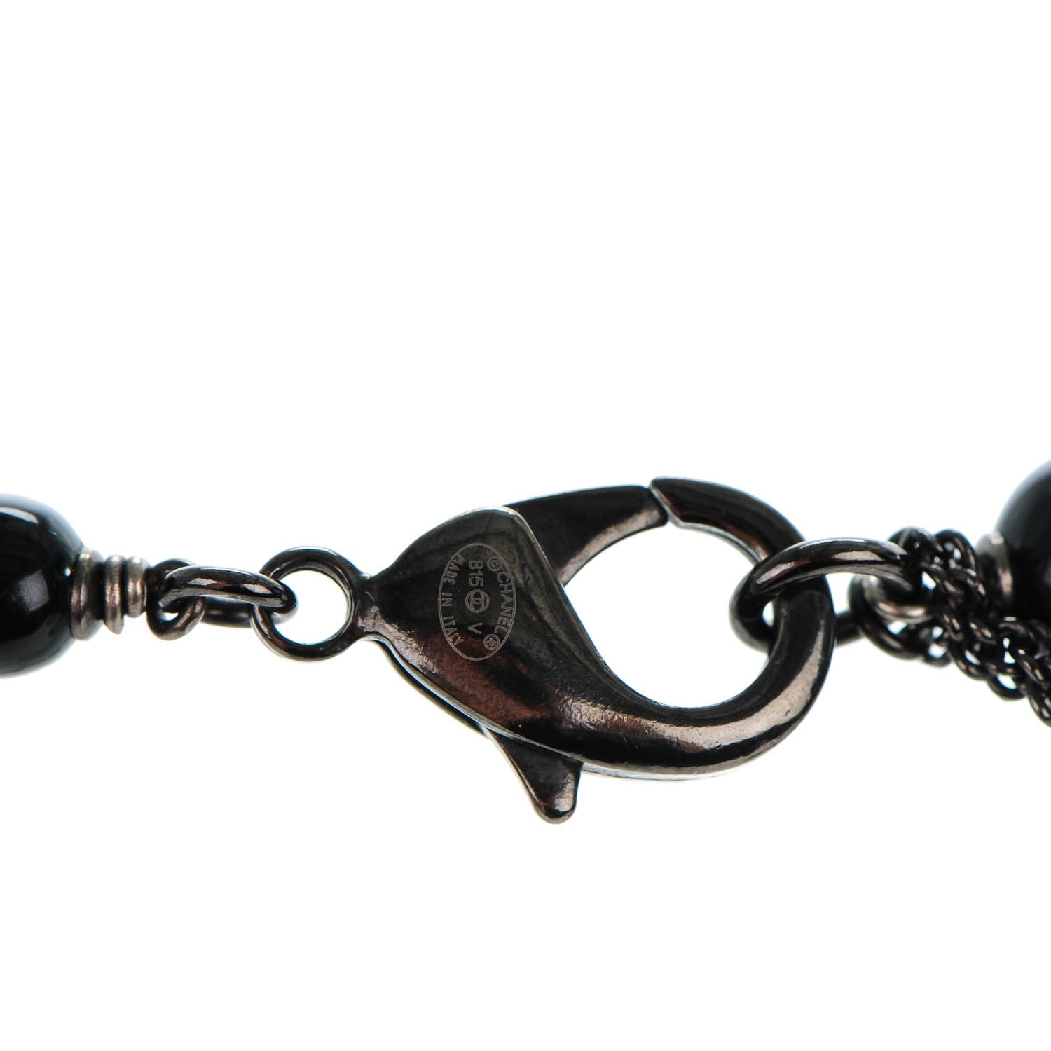 Chanel Crystal CC Beaded Long Necklace Black 4 of 5