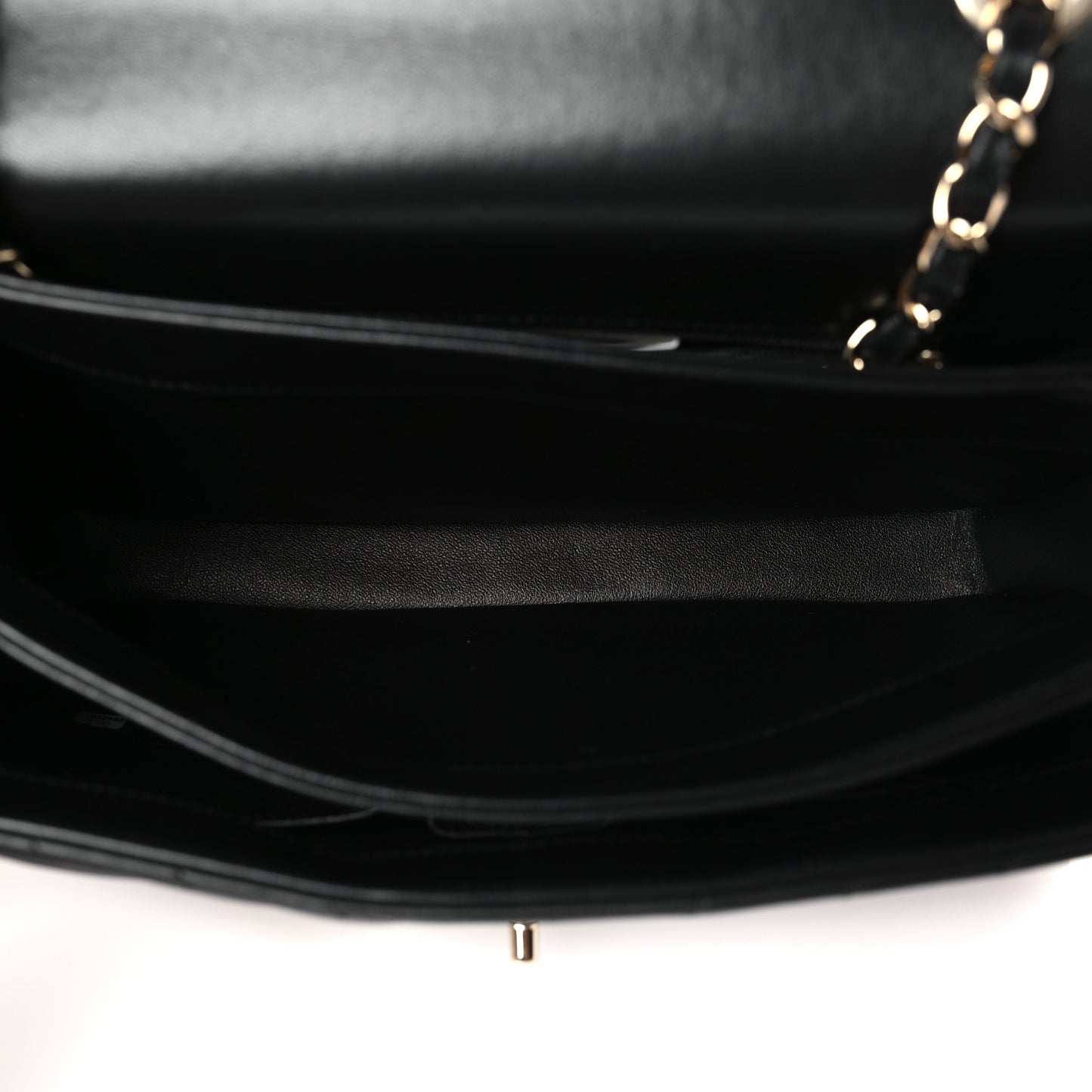 Lambskin Chevron Quilted Medium Trendy CC Dual Handle Flap Bag Black