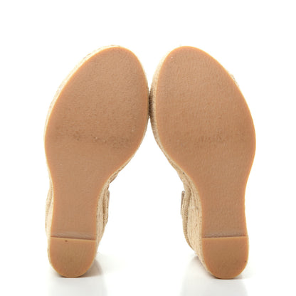 Saint Laurent Kid Scamosciato Espadrille Lace Up Wedges 35 New Sigaro 6 of 10