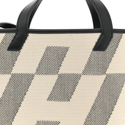 Hermes Swift H Canvas Cabas H En Biais 27 Black Ecru 8 of 11
