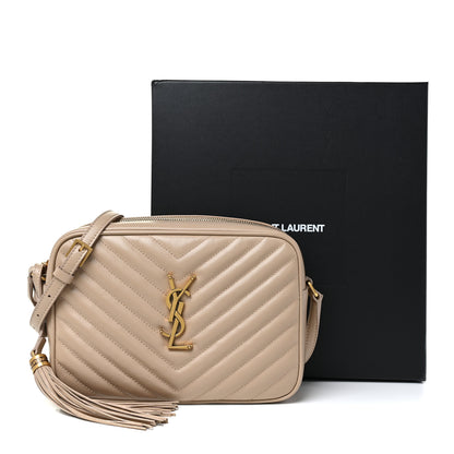 Saint Laurent Calfskin Matelasse Monogram Lou Camera Bag Dark Beige 12 of 12