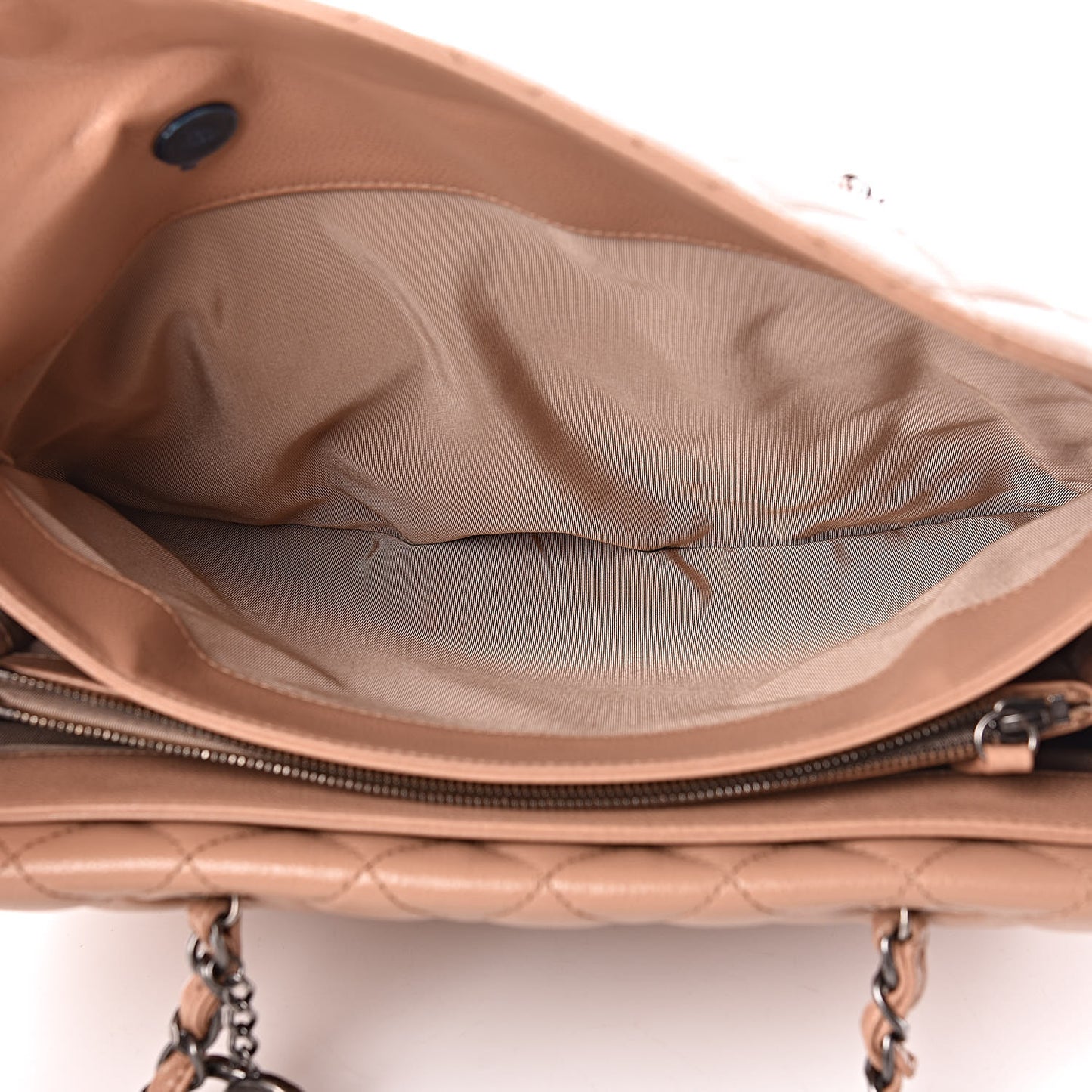 Caviar Quilted Large City Shopping Tote Beige