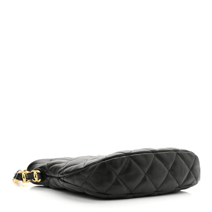 Chanel Lambskin Quilted CC Links Hobo Black 4 of 11