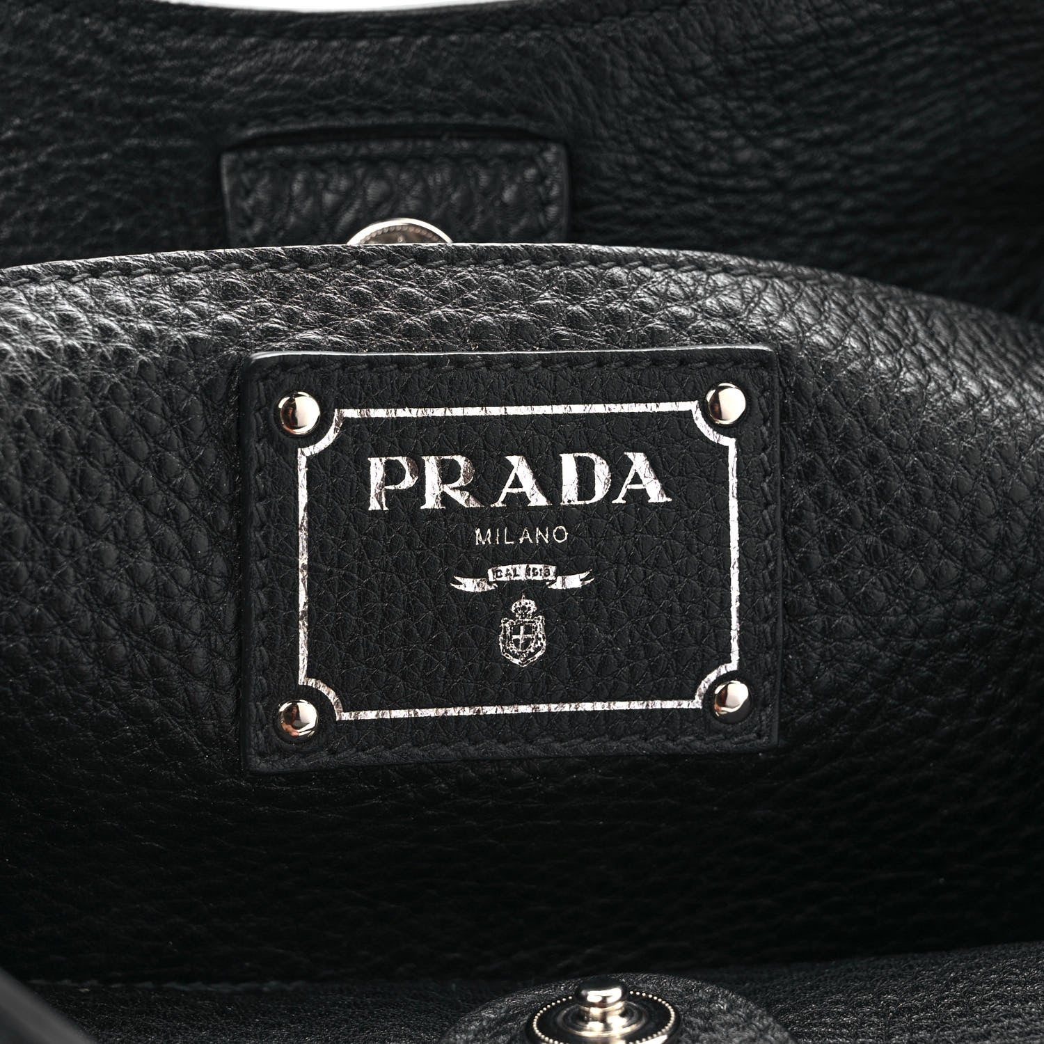 Prada Vitello Daino Shopping Tote Black 5 of 8