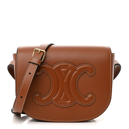 Celine Smooth Calfskin Cuir Triomphe Folco Crossbody Bag Tan 1 of 11