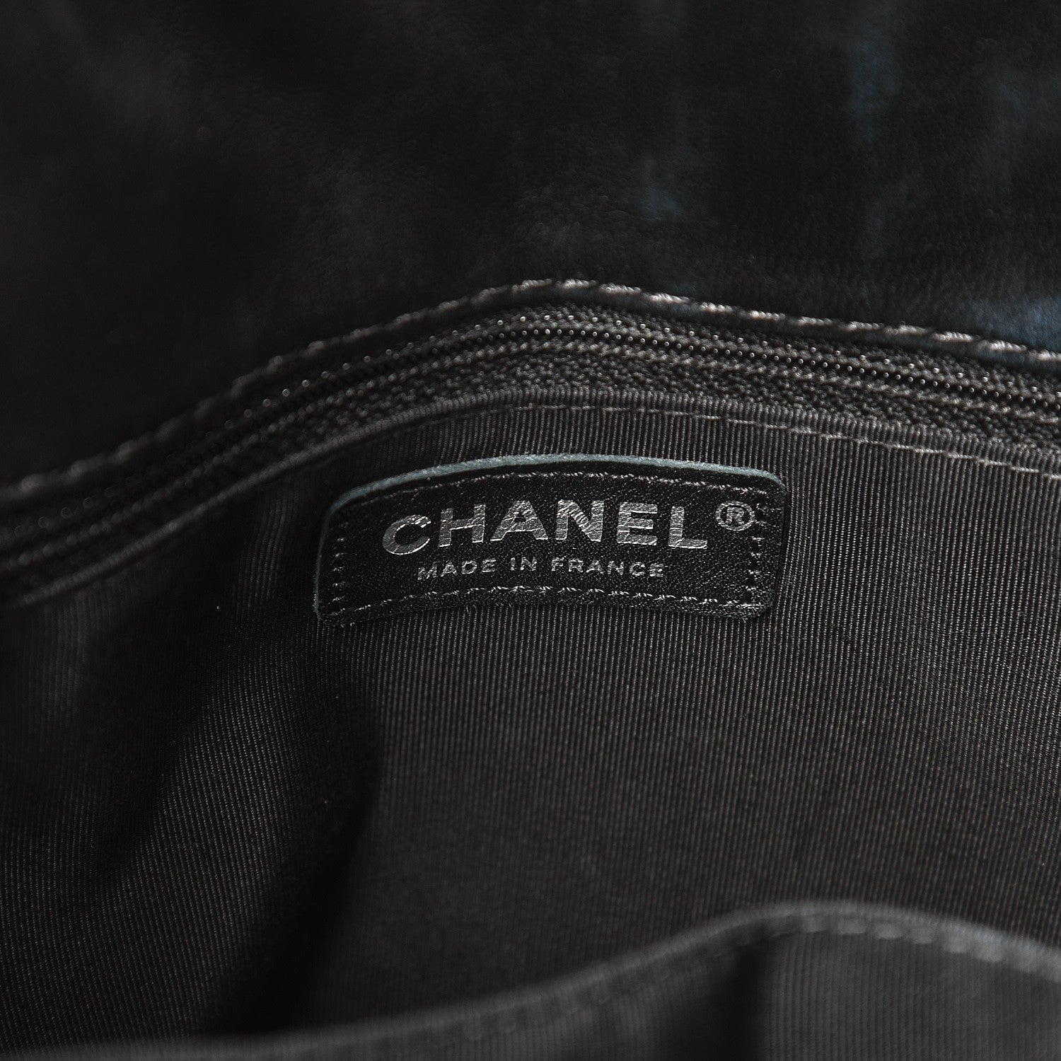 Chanel Lambskin Surpique Chevron Quilted Tote Black 6 of 13