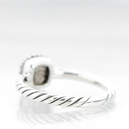 David Yurman Sterling Silver Pave Diamond 8mm Petite Pave Ring 53 6.5 3 of 5