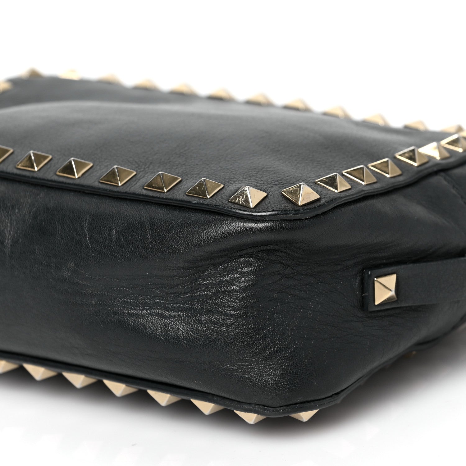 Valentino Garavani Pebbled Calfskin Rockstud Camera Crossbody Bag Black 8 of 8