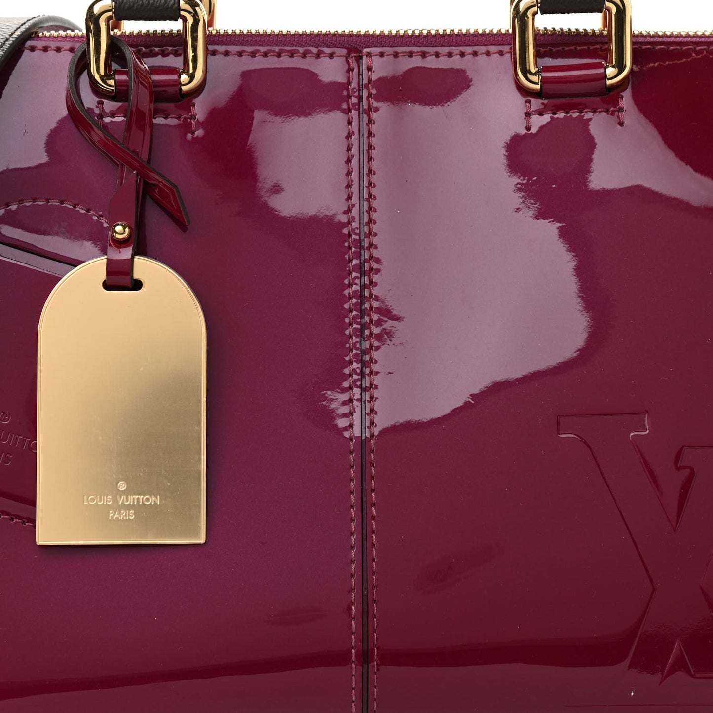 Patent Calfskin Miroir Tote Magenta