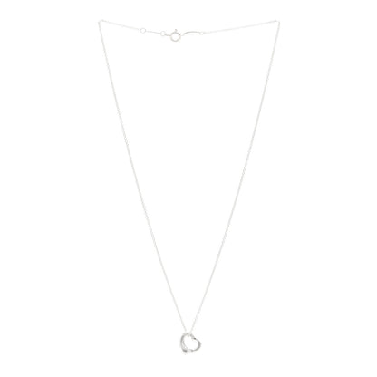 Tiffany Sterling Silver 11mm Elsa Peretti Open Heart Pendant Necklace 3 of 4
