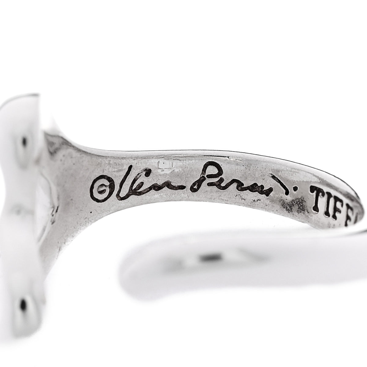 Tiffany Sterling Silver Elsa Peretti Open Heart Ring 52 6 5 of 5