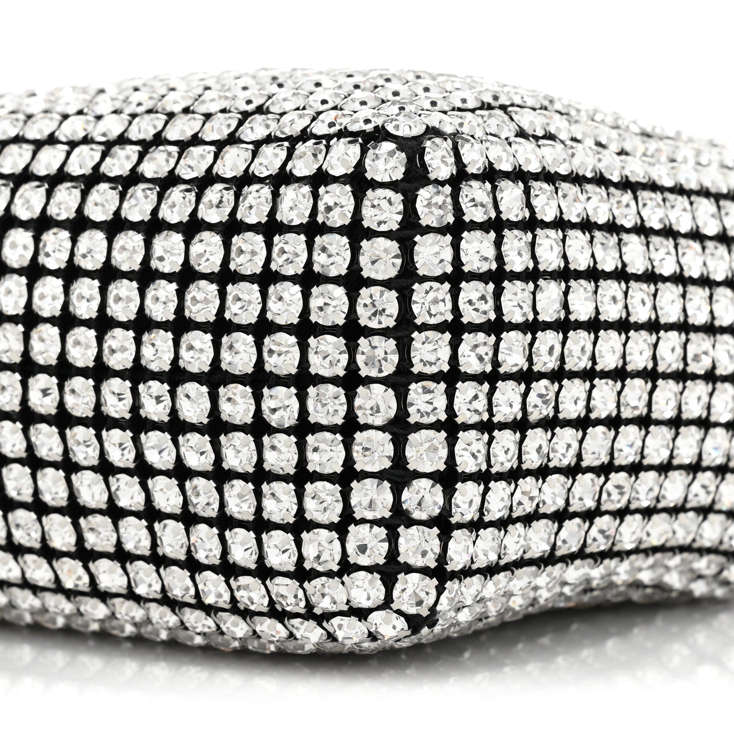 Alexander Wang Mesh Crystal Rhinestone Mini Heiress Pouch Black Silver 7 of 8